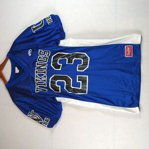 Rawlings Blue Shiny Vikings 23 Football Men's‎ Sports Jersey L